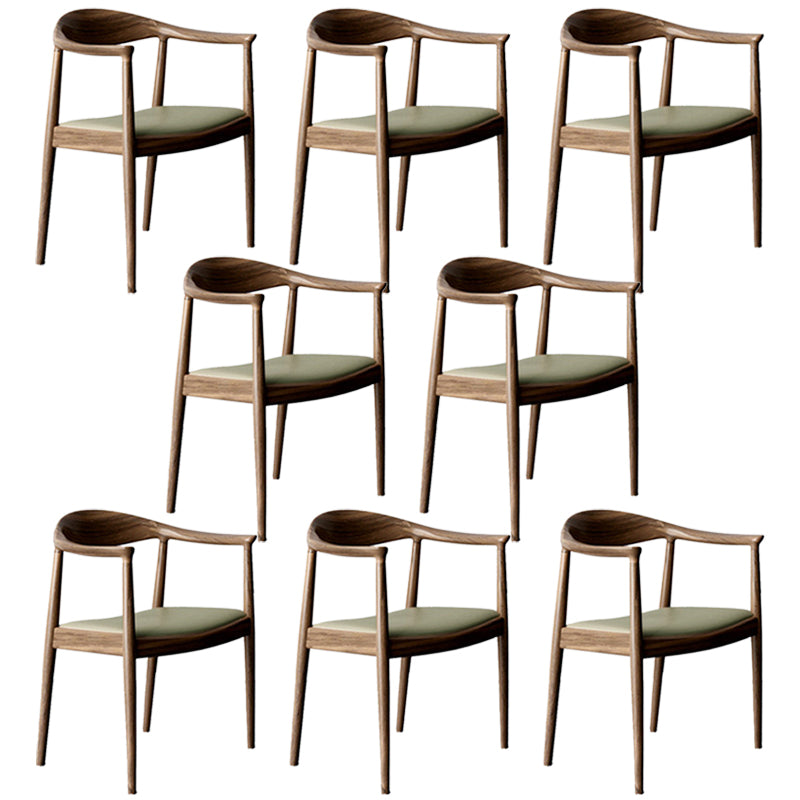 Contemporary Style Arm Chair Wood Open Back Dining Chairs for Kitchen