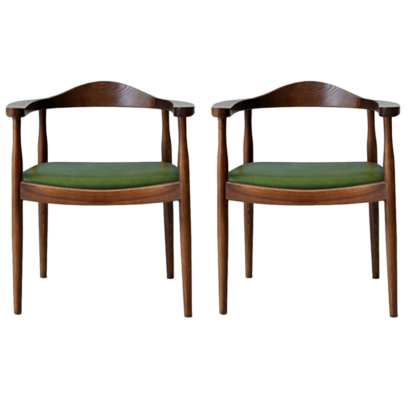 Contemporary Style Arm Chair Wood Open Back Dining Chairs for Kitchen