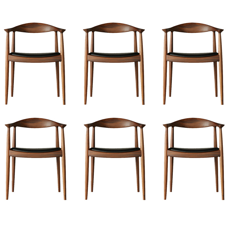 Contemporary Style Arm Chair Wood Open Back Dining Chairs for Kitchen