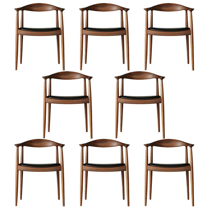 Contemporary Style Arm Chair Wood Open Back Dining Chairs for Kitchen