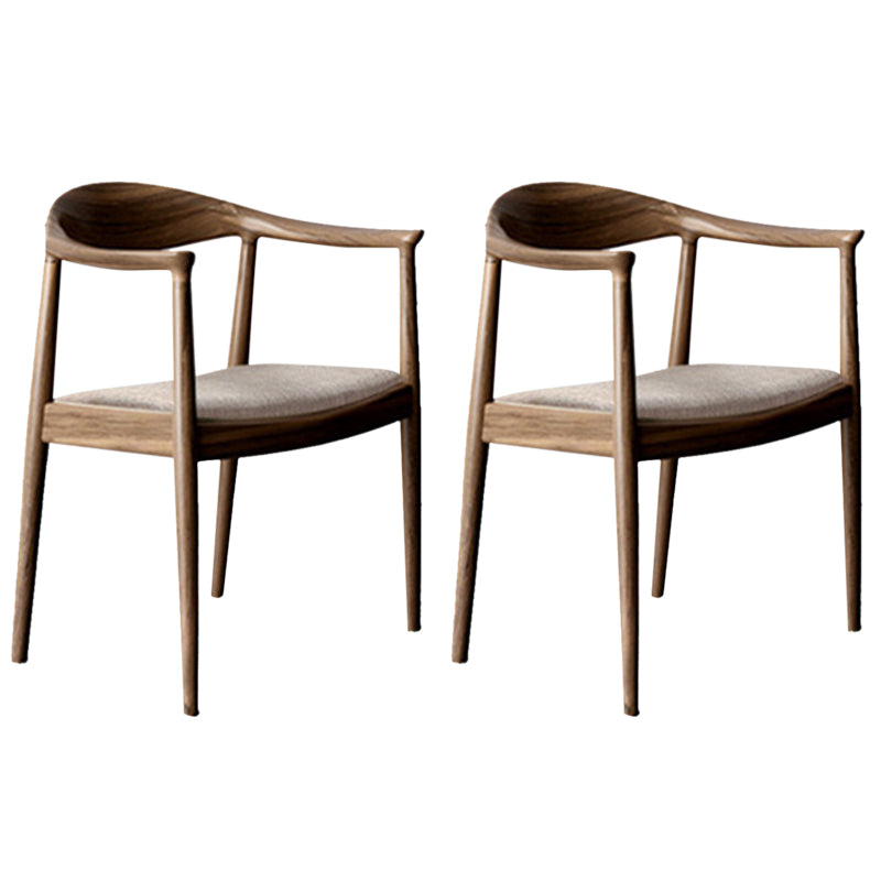 Contemporary Style Arm Chair Wood Open Back Dining Chairs for Kitchen