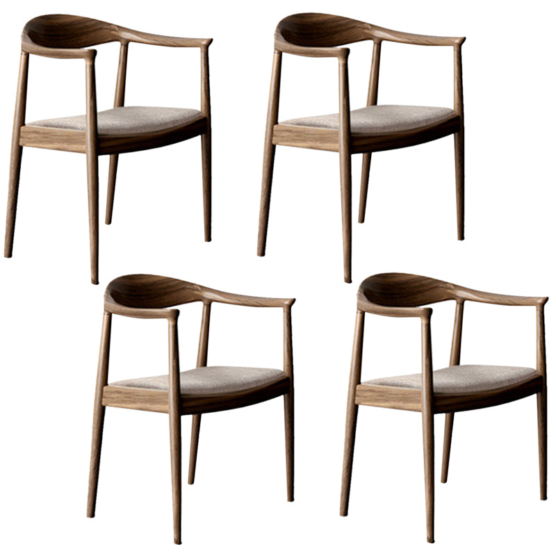 Contemporary Style Arm Chair Wood Open Back Dining Chairs for Kitchen