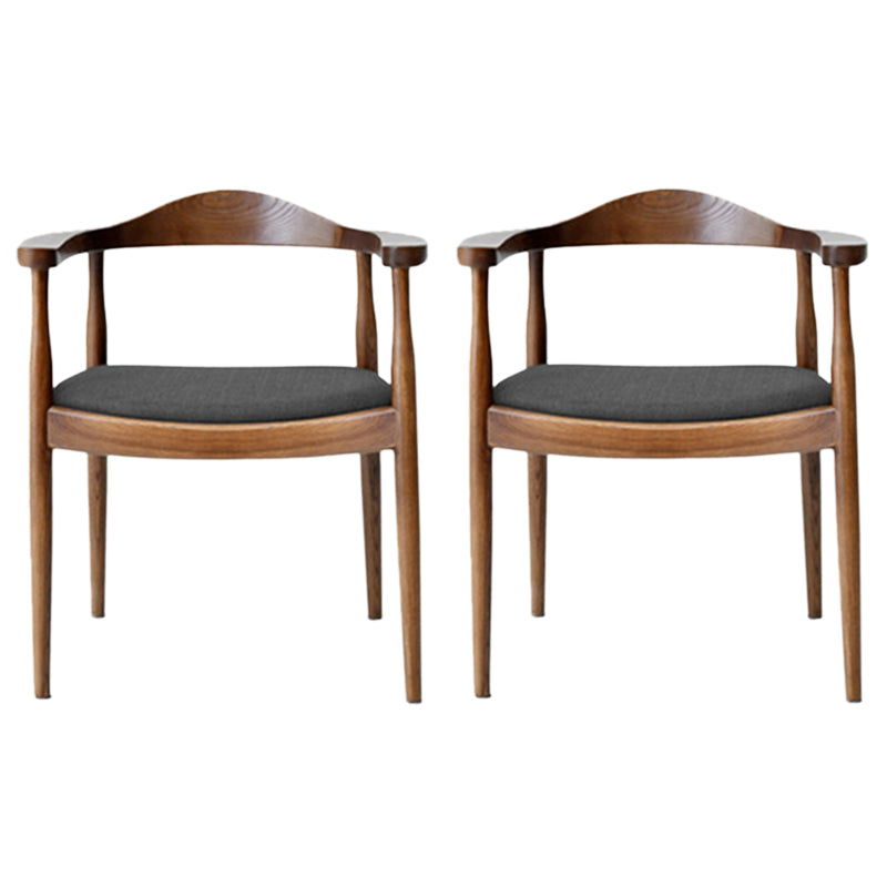 Contemporary Style Arm Chair Wood Open Back Dining Chairs for Kitchen