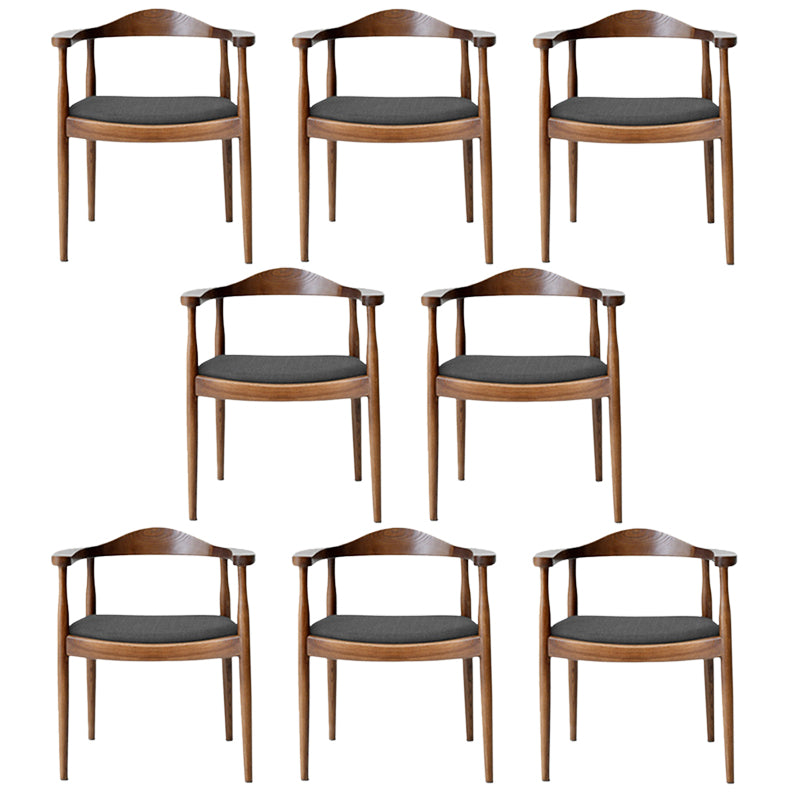 Contemporary Style Arm Chair Wood Open Back Dining Chairs for Kitchen