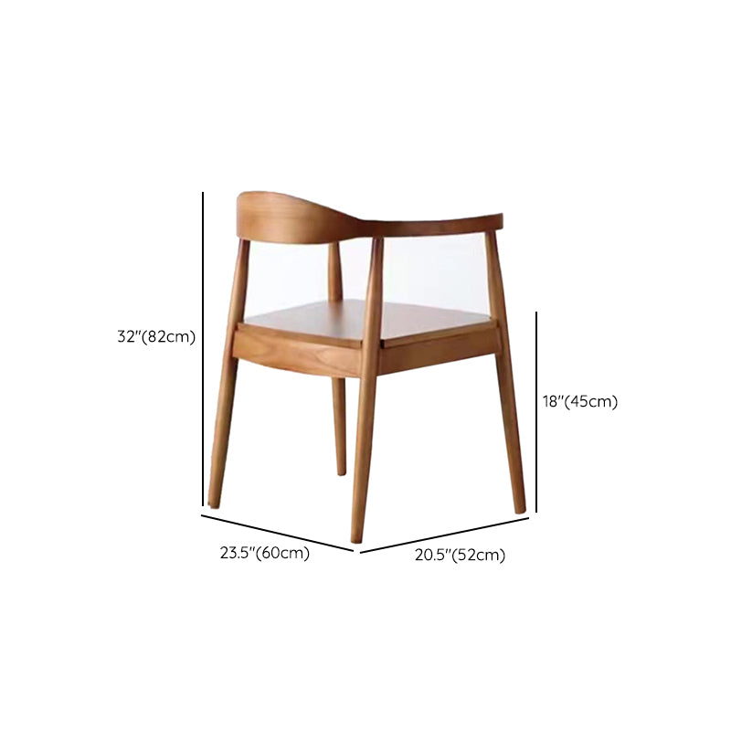 Contemporary Style Arm Chair Wood Open Back Dining Chairs for Kitchen