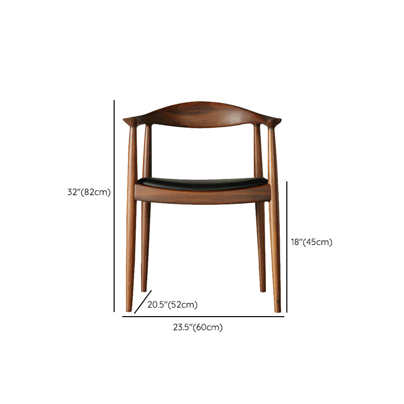 Contemporary Style Arm Chair Wood Open Back Dining Chairs for Kitchen