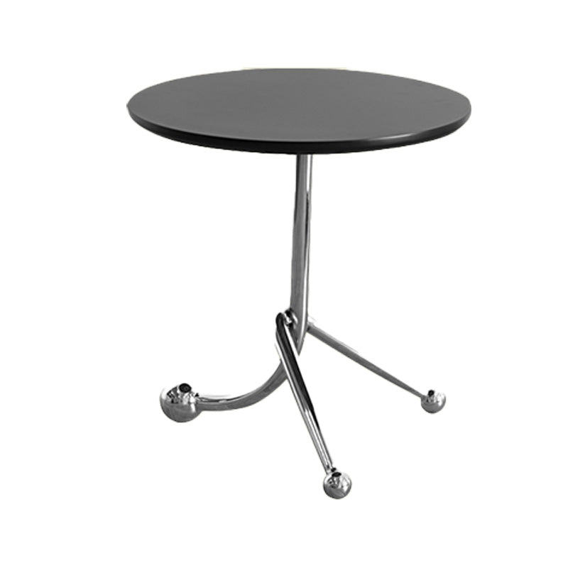 Pedestal Silver Base End Table with Round Top Sofa Side Accent Table