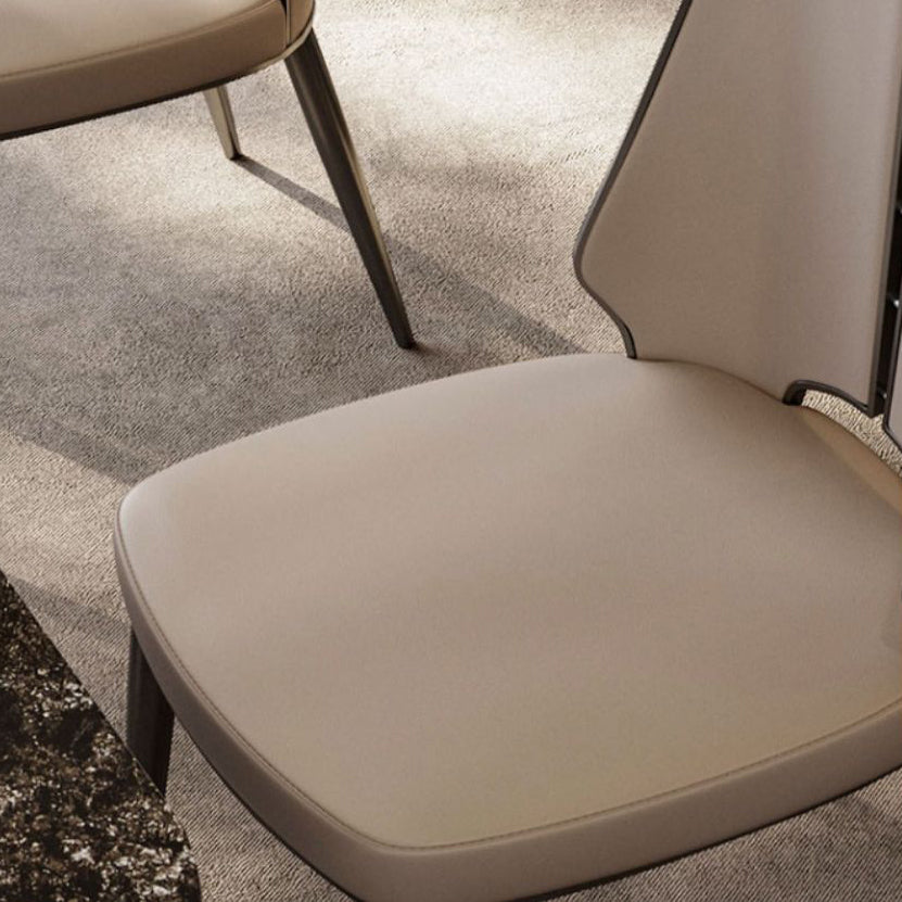 Glam Style Side Chair Leather Metal Base Dining Chair for Dining Room