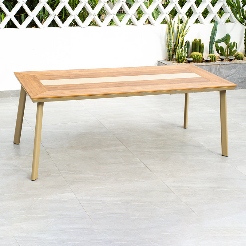 Industrial Water Resistant Dining Table Manufactured Wood Patio Table