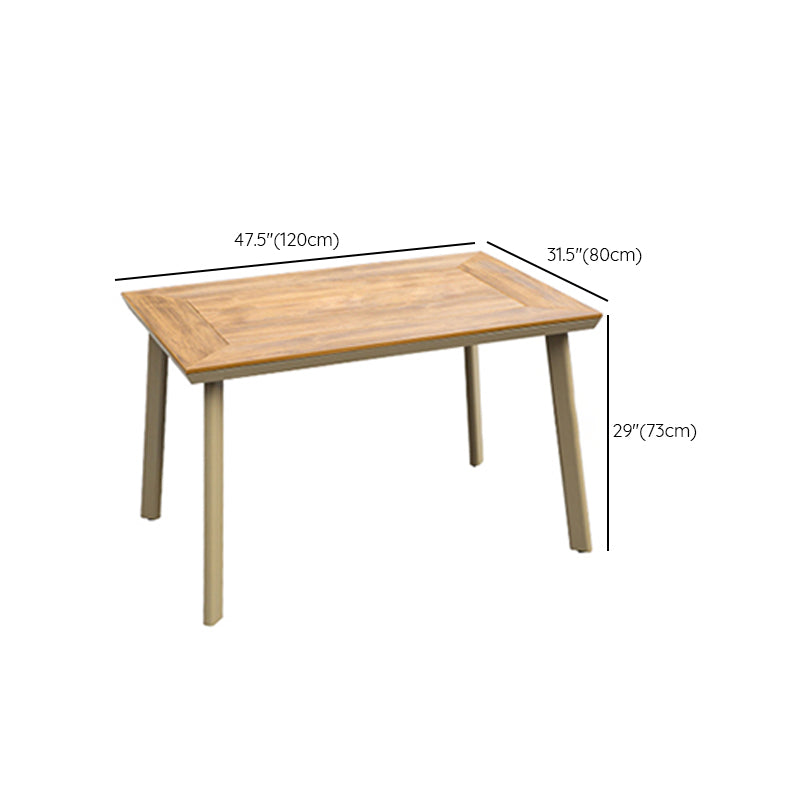 Industrial Water Resistant Dining Table Manufactured Wood Patio Table