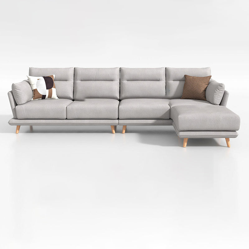 Faux Leather Sectionals in Gray Flared Arm Pillowed Back Cushions Sectional Sofa Set