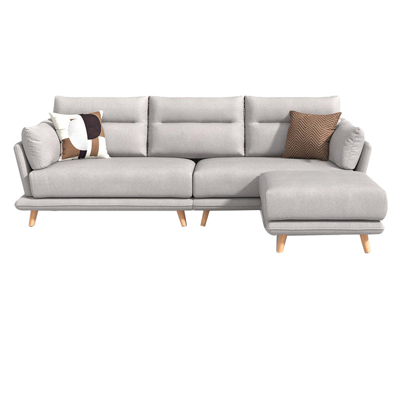 Faux Leather Sectionals in Gray Flared Arm Pillowed Back Cushions Sectional Sofa Set