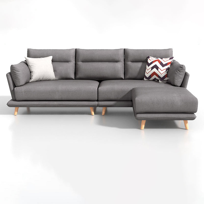 Faux Leather Sectionals in Gray Flared Arm Pillowed Back Cushions Sectional Sofa Set