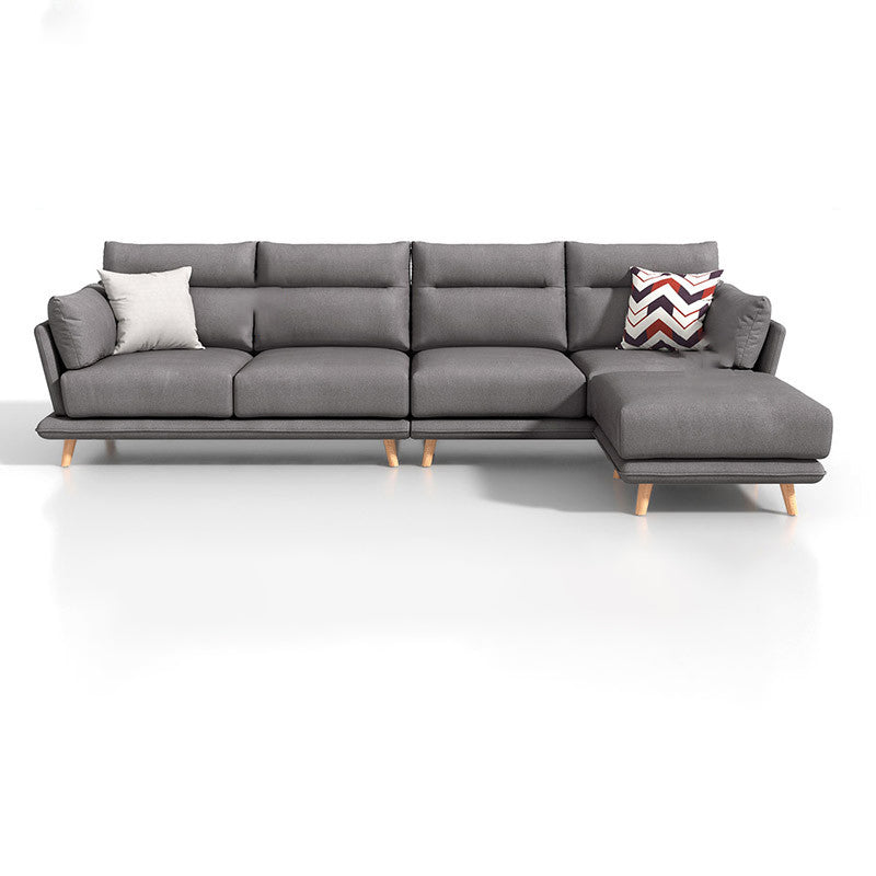 Faux Leather Sectionals in Gray Flared Arm Pillowed Back Cushions Sectional Sofa Set