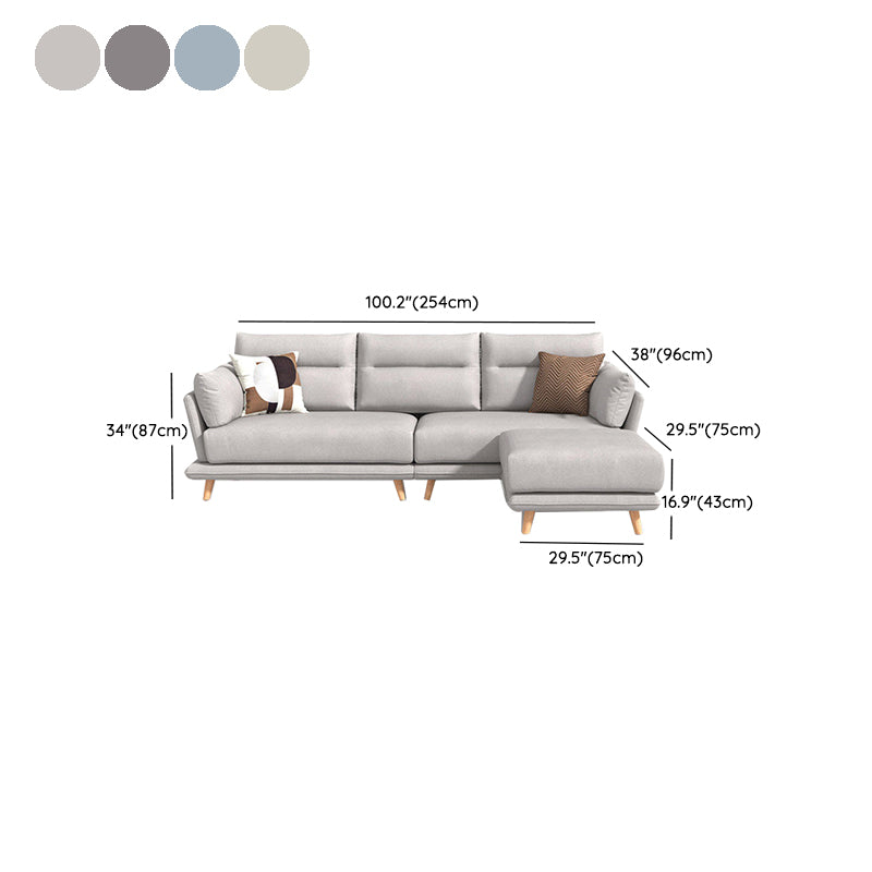 Faux Leather Sectionals in Gray Flared Arm Pillowed Back Cushions Sectional Sofa Set