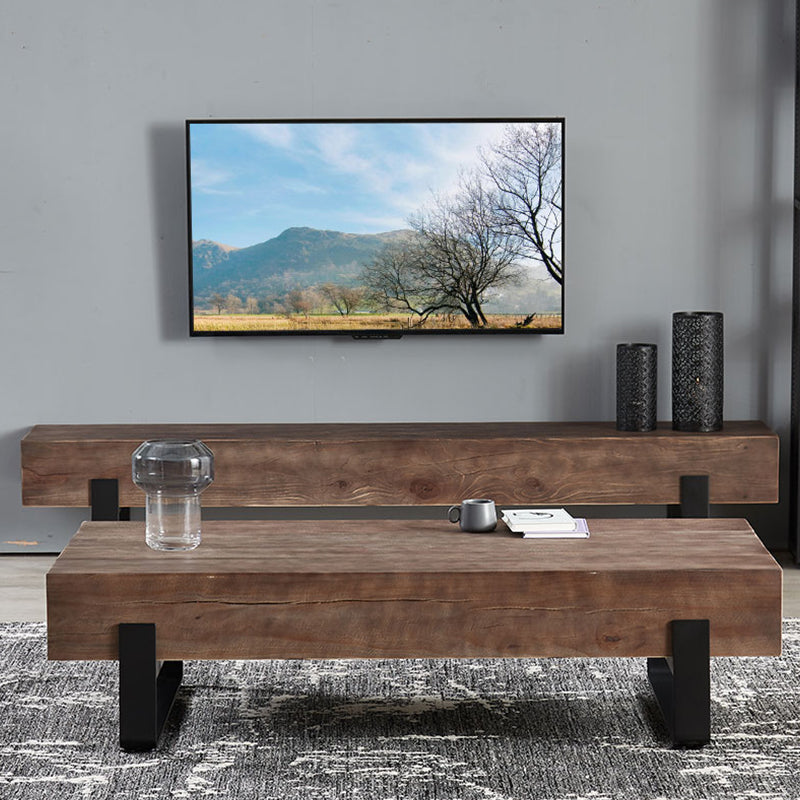 Wooden TV Media Console Industrial Stand Console for Living Room
