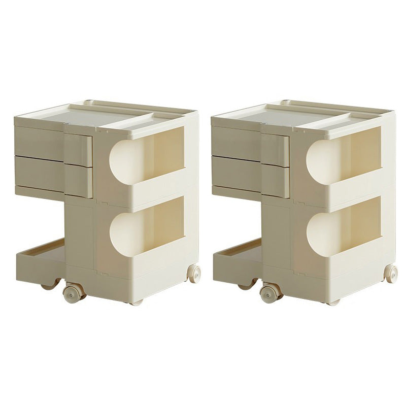 Plastic Bed Nightstand Classic Modern Bedside Cabinet for Bedroom