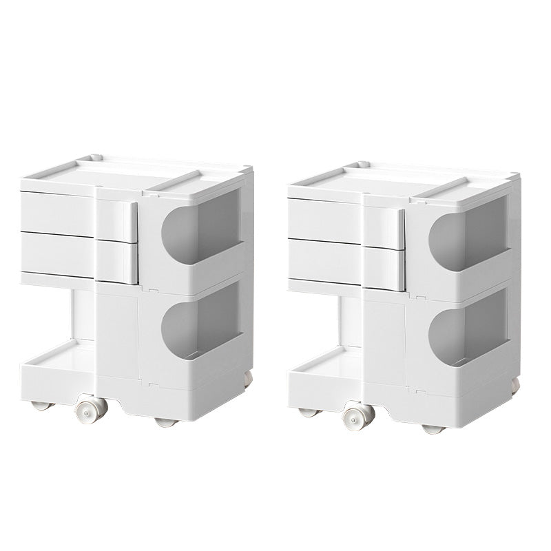 Plastic Bed Nightstand Classic Modern Bedside Cabinet for Bedroom