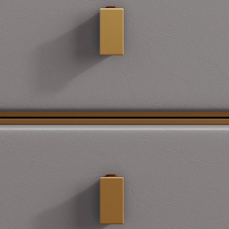 Leather Bed Nightstand Modern Bedside Cabinet with 2 Drawers