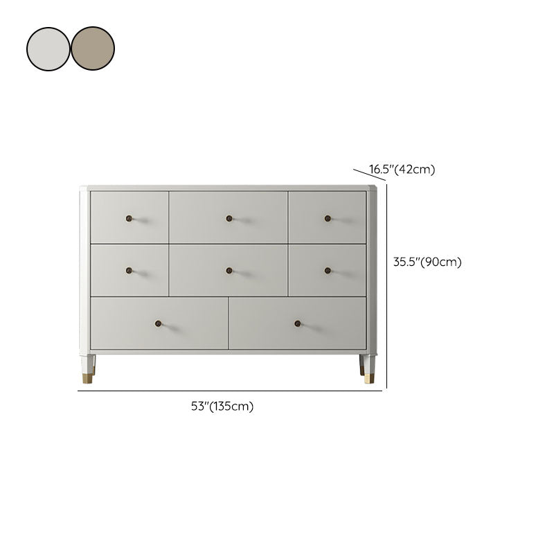 Contemporary Horizontal Double Dresser Storage Dresser with Drawers for Home