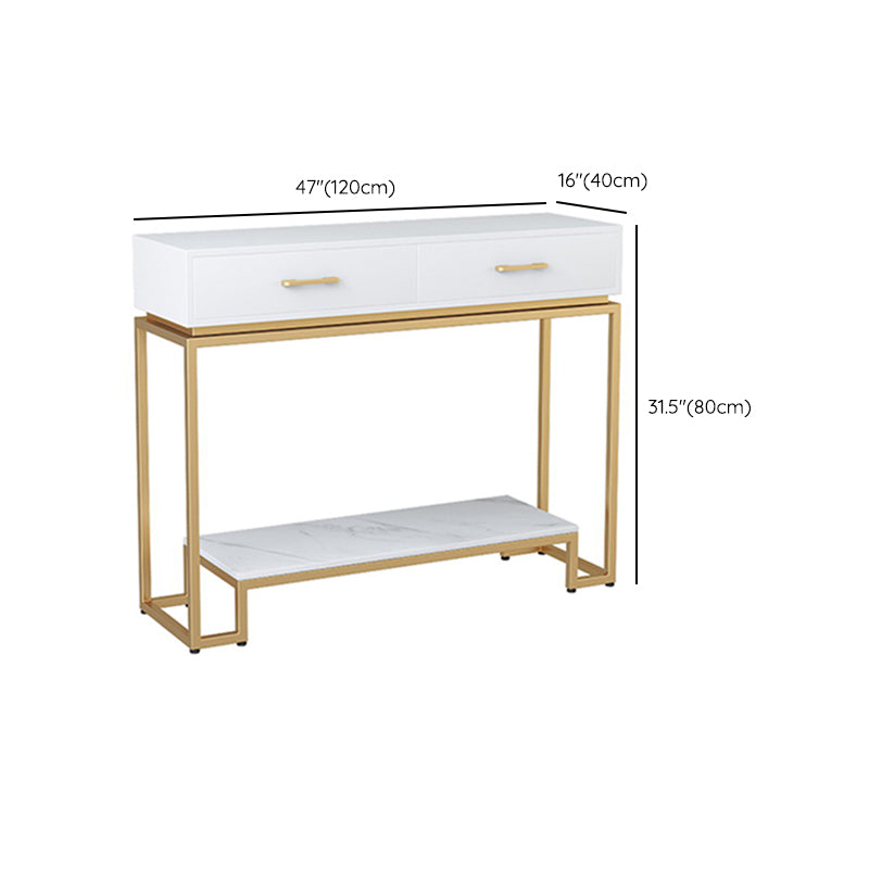 Rectangle Shape Contemporary Console Table 2 Drawers Wood Console Sofa Table
