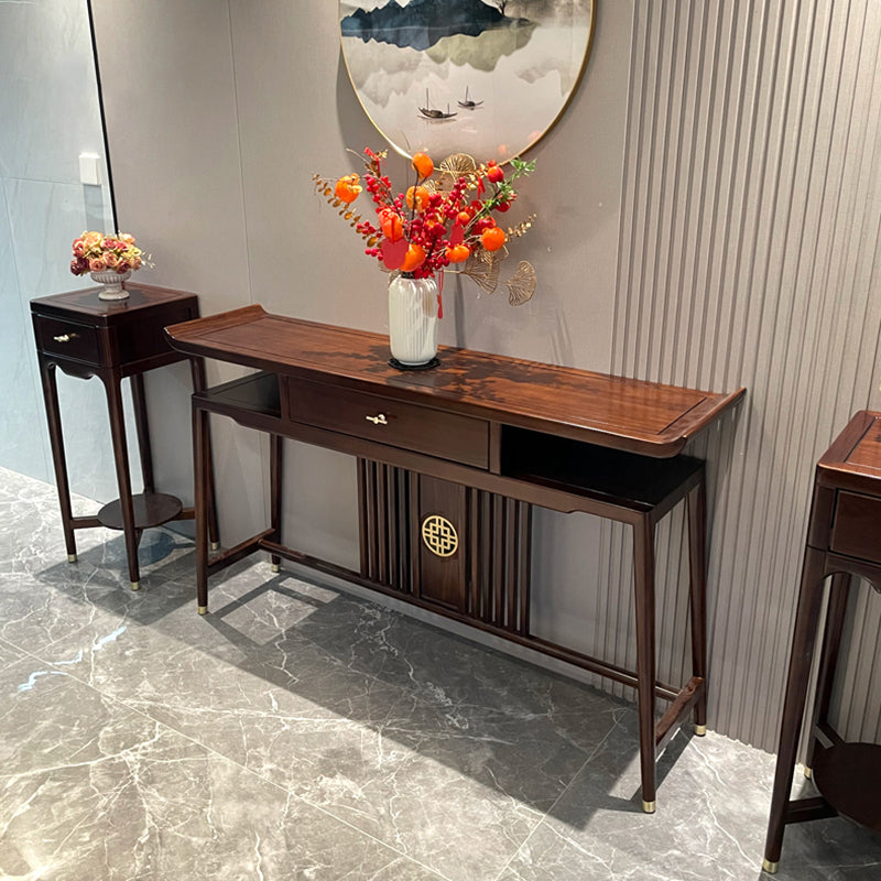 Rectangle Shape Contemporary Console Table Wood in Brown Console Sofa Table