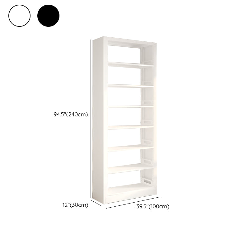 Modern Open Back Bookshelf Vertical Metal Bookcase with Shelves