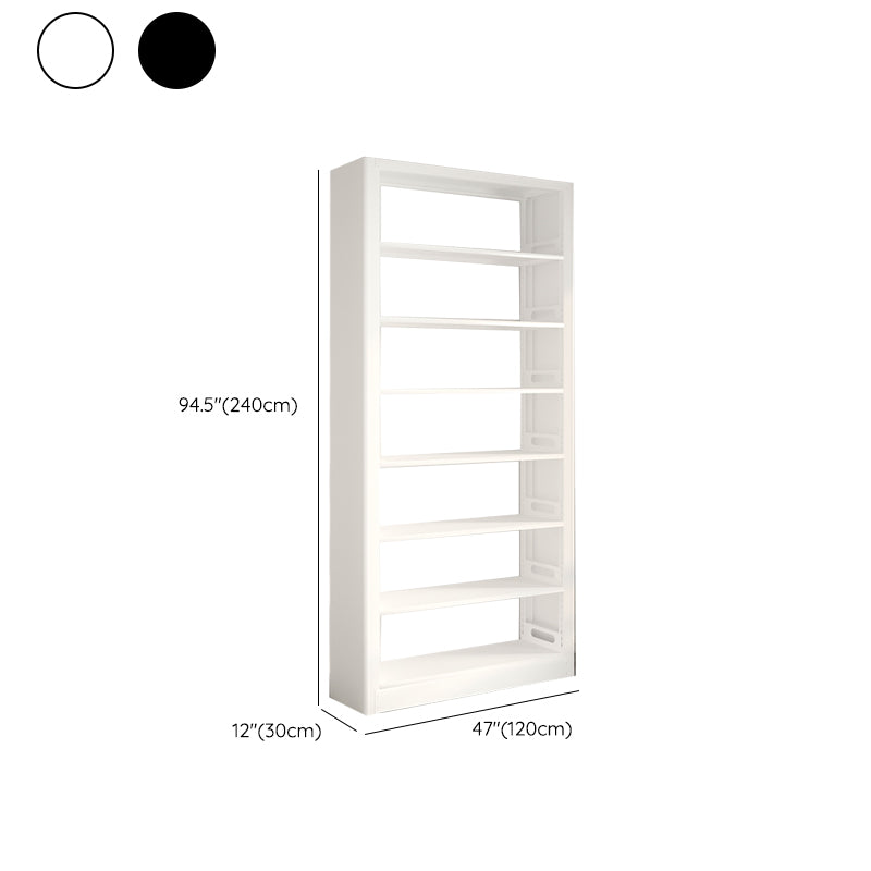 Modern Open Back Bookshelf Vertical Metal Bookcase with Shelves