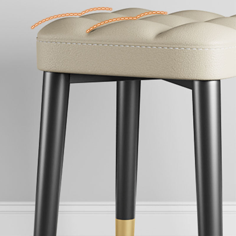 Modern Square Standard Leather Standard with Black Legs for Home