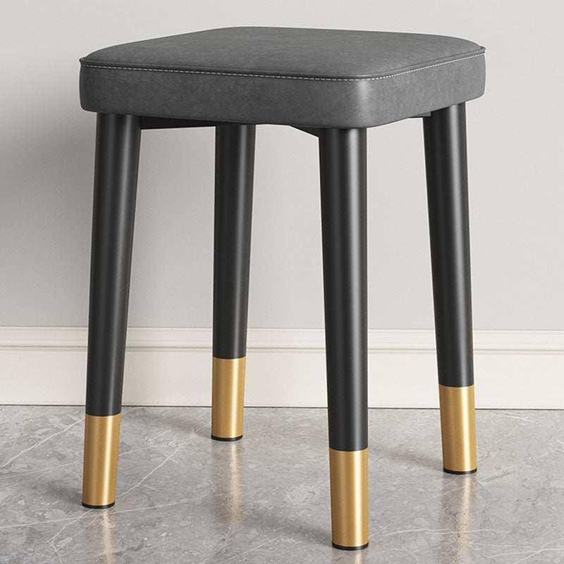 Modern Square Standard Leather Standard with Black Legs for Home