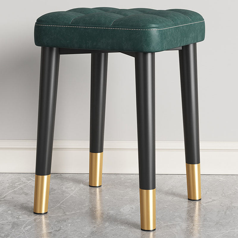 Modern Square Standard Leather Standard with Black Legs for Home