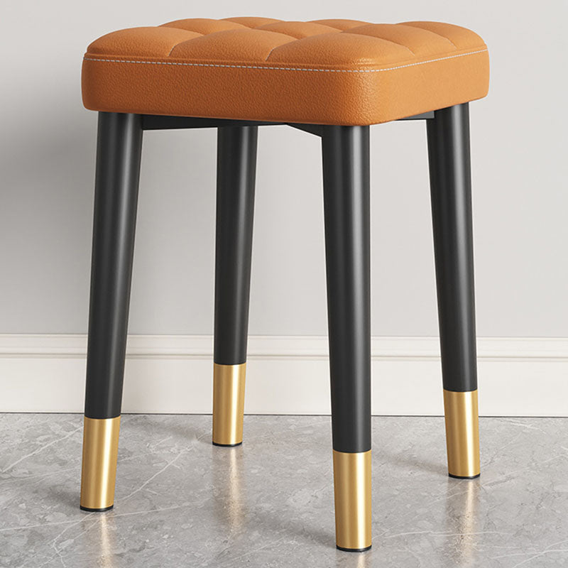 Modern Square Standard Leather Standard with Black Legs for Home