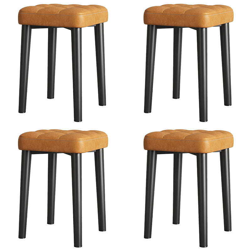 Modern Square Standard Leather Standard with Black Legs for Home