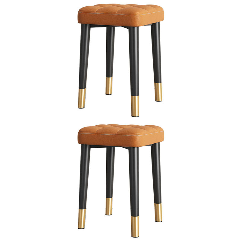 Modern Square Standard Leather Standard with Black Legs for Home