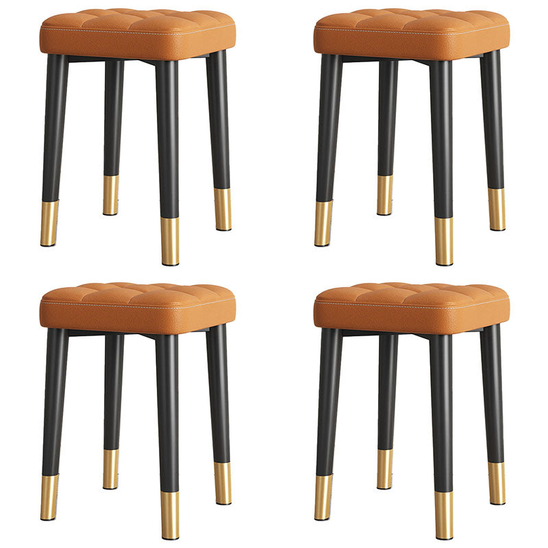 Modern Square Standard Leather Standard with Black Legs for Home