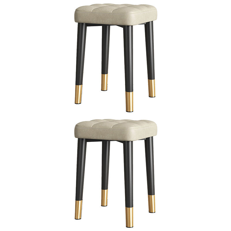 Modern Square Standard Leather Standard with Black Legs for Home