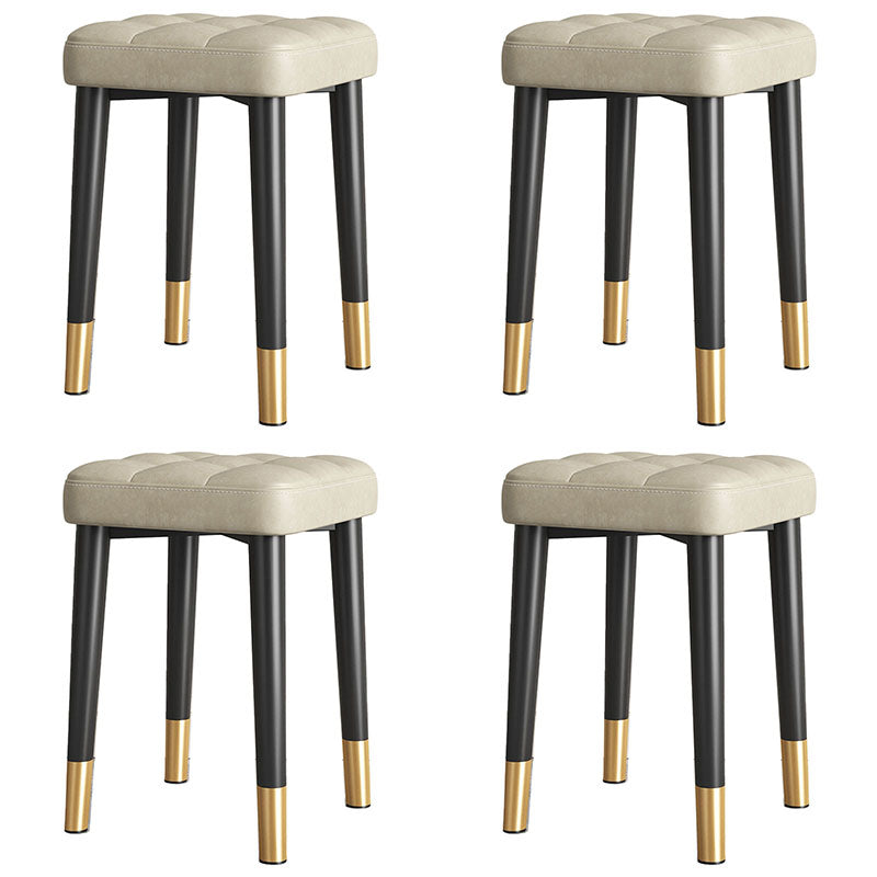 Modern Square Standard Leather Standard with Black Legs for Home