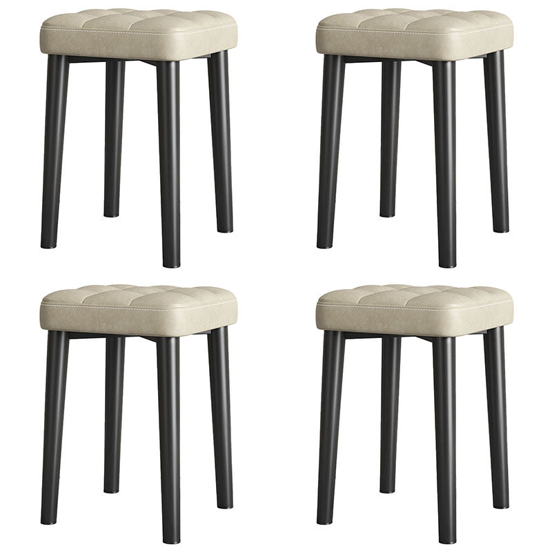 Modern Square Standard Leather Standard with Black Legs for Home