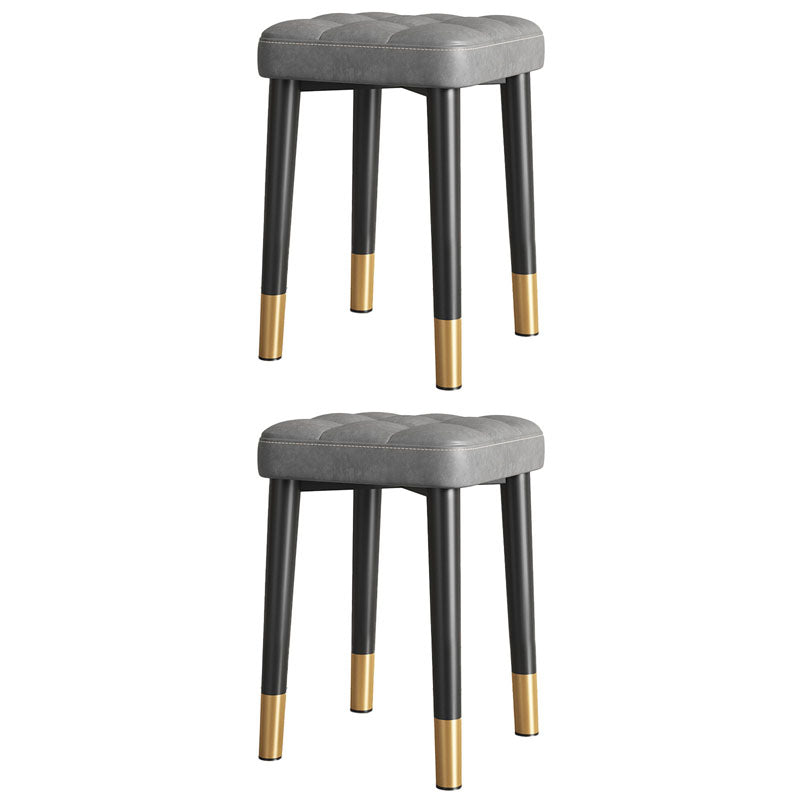 Modern Square Standard Leather Standard with Black Legs for Home