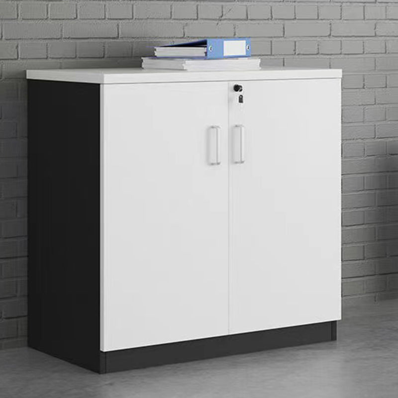 Modern Lateral Filing Cabinet Wooden Frame Key Locking File Cabinet