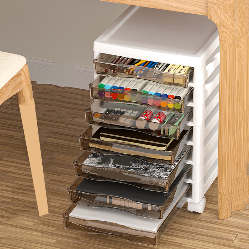 Vertical Transparent Filing Cabinet Modern Movable Plastic File Cabinet