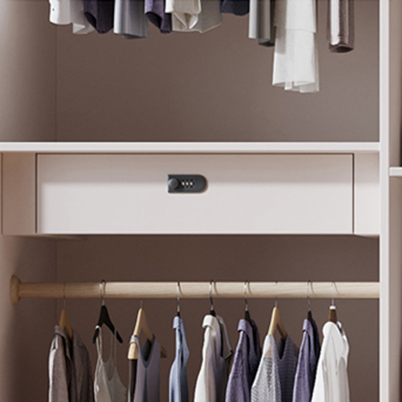 Contemporary Bedroom Storage Cabinet Wooden Shelves Wardrobe