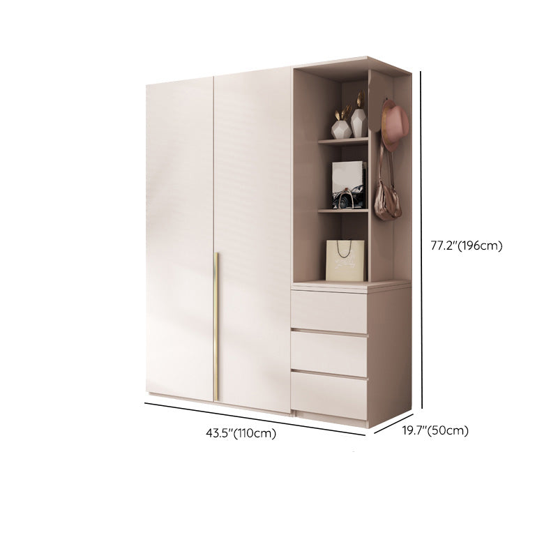 Contemporary Bedroom Storage Cabinet Wooden Shelves Wardrobe