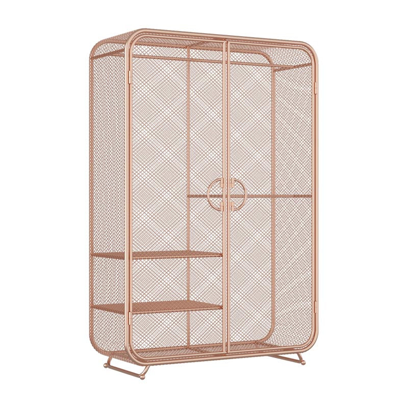 Industrial Style Wardrobe Bedroom Metal Wardrobe Closet with 2 Doors