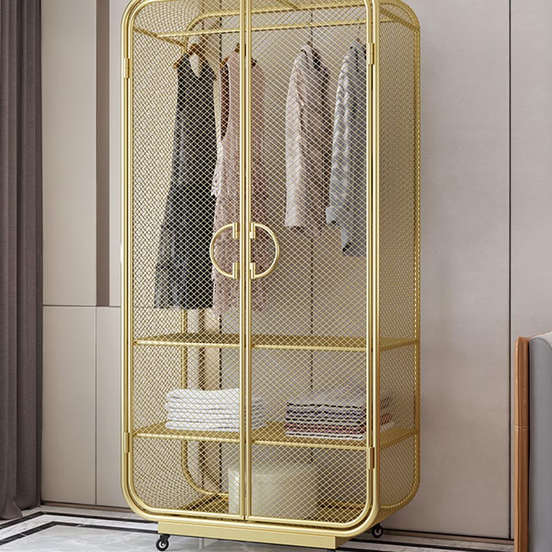 Industrial Style Wardrobe Bedroom Metal Wardrobe Closet with 2 Doors