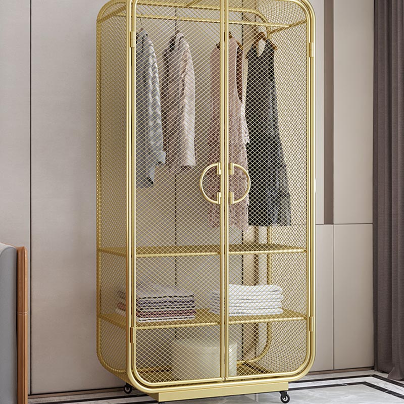 Industrial Style Wardrobe Bedroom Metal Wardrobe Closet with 2 Doors