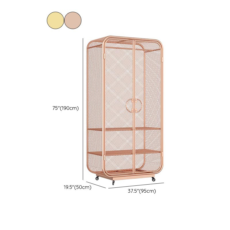 Industrial Style Wardrobe Bedroom Metal Wardrobe Closet with 2 Doors