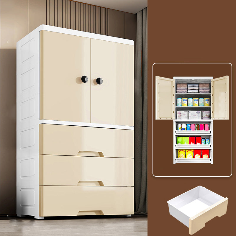 Plastic Wardrobe Teen Style Simple Rectangular Bedroom Wardrobe Closet