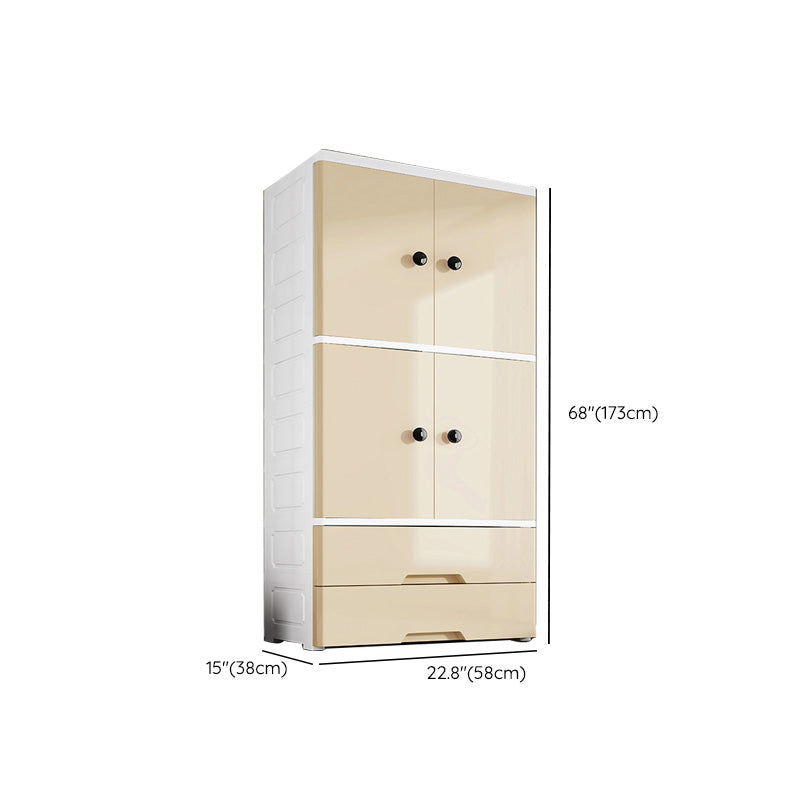 Plastic Wardrobe Teen Style Simple Rectangular Bedroom Wardrobe Closet
