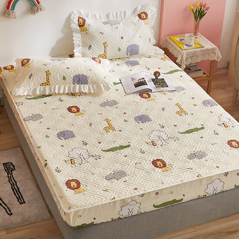 Fitted Sheet Cotton Floral Printed Breathable Ultra Soft Wrinkle Resistant Bed Sheet Set